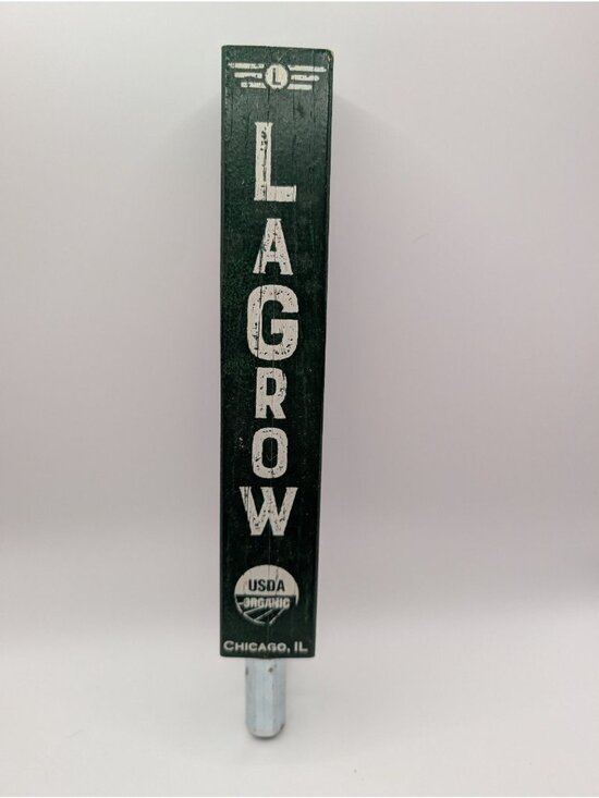 LAGROW Other - LAGROW Beer Tap Handle Green White Wood Distressed Organic Chicago Logo